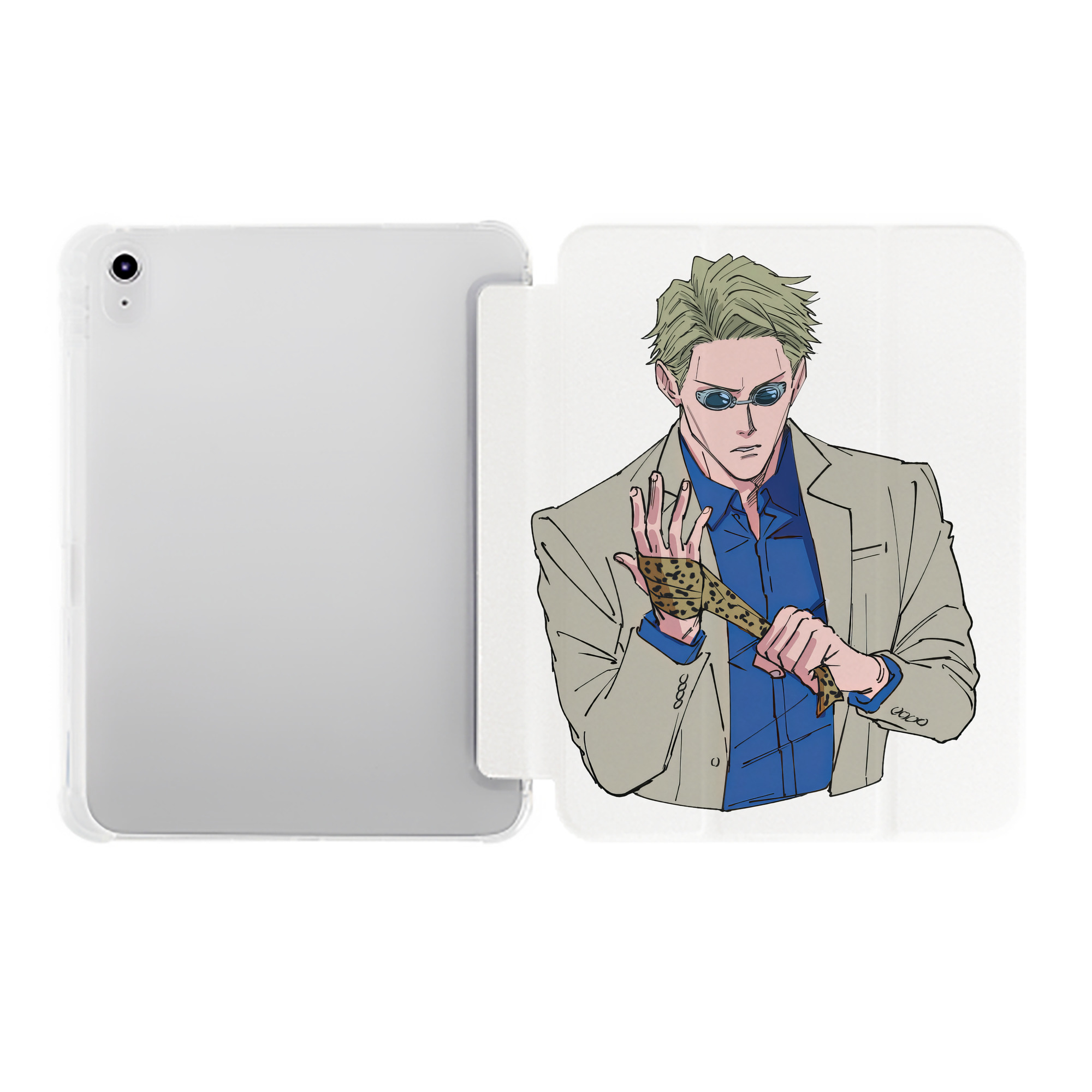 （画像用） 呪術廻戦 Jujutsu Kaisen IPad ケース ペン収納付き 三つ折りスタンド PUレザー×シリコン 対応機種9.5/10.5/10.9インチ